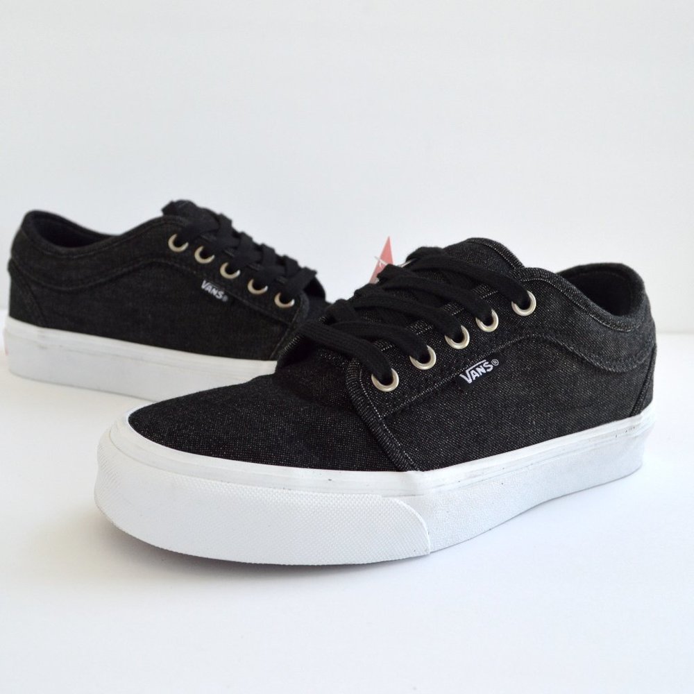 VANS CHUKKA LOW BLACK PEWTER DENIM SHOES SNEAKERS NEW